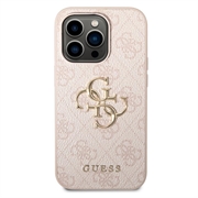 iPhone 15 Pro Guess 4G Big Metal Logo Hybrid Cover - Pink
