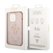 iPhone 15 Pro Guess 4G Big Metal Logo Hybrid Cover - Pink