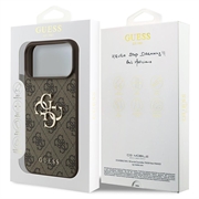 iPhone 18 Pro Guess 4G Big Metal Logo Hybrid Cover - Brun