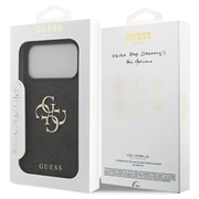 iPhone 18 Pro Guess 4G Big Metal Logo Hybrid Cover - Grå