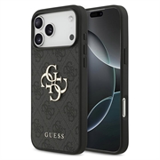 iPhone 18 Pro Max Guess 4G Big Metal Logo Hybrid Cover - Grå