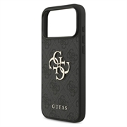 iPhone 18 Pro Max Guess 4G Big Metal Logo Hybrid Cover - Grå