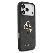 iPhone 18 Pro Max Guess 4G Big Metal Logo Hybrid Cover - Grå