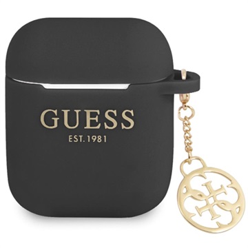 Guess 4G Charm AirPods / AirPods 2 Silikone Cover - Sort