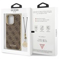 Guess 4G Charms Collection iPhone 13 Pro Hybrid Cover - Brun