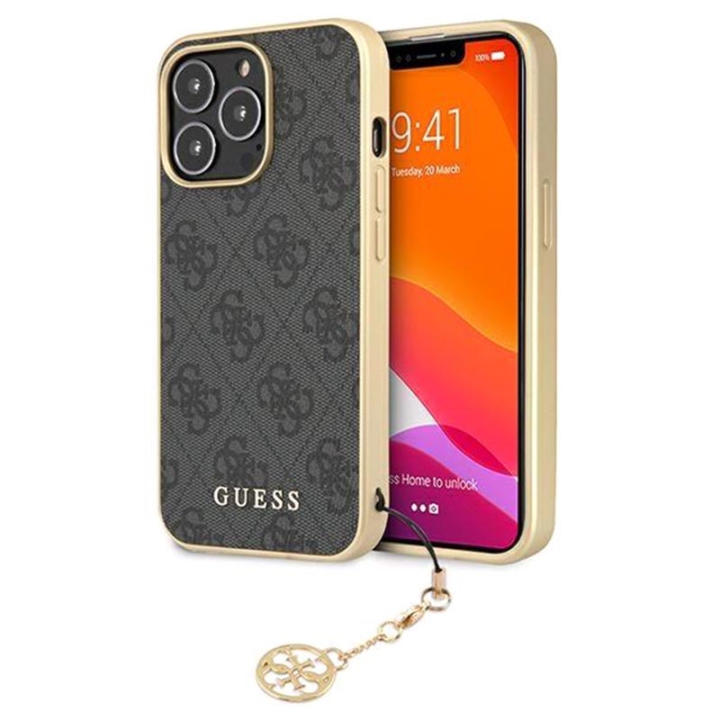 Guess 4G Charms Collection iPhone 13 Pro Max Hybrid Cover Grå