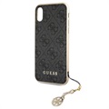 Guess 4G Charms Collection iPhone X/XS Hybrid Cover - Grå