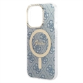Guess 4G Edition Bundle Pack iPhone 14 Pro Cover & Trådløs Oplader - Blå