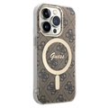 Guess 4G Edition Bundle Pack iPhone 14 Pro Cover & Trådløs Oplader - Brun