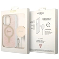 Guess 4G Edition Bundle Pack iPhone 14 Pro Cover & Trådløs Oplader - Pink