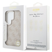 Samsung Galaxy S26 Ultra Guess 4G Gold Frame Cover - MagSafe-kompatibelt - lyserødt