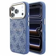 iPhone 18 Pro Guess 4G Gold Frame Cover - MagSafe-kompatibelt - Blå
