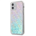 Guess 4G Liquid Glitter iPhone 12 Mini Hybrid Cover - Pink / Blå
