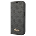 Guess 4G Metal Gold Logo iPhone 14 Pro Max Flip Cover