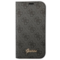 Guess 4G Metal Gold Logo iPhone 14 Pro Max Flip Cover - Sort