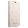 Guess 4G Metal Gold Logo iPhone 14 Plus Flip Cover - Pink