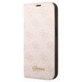 Guess 4G Metal Gold Logo iPhone 14 Pro Flip Cover - Pink