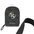 Guess 4G Metal Logo Universal Crossbody-telefonrem med tilbehørslomme - Sort