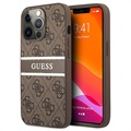 Guess 4G Printed Stripe iPhone 13 Pro Hybrid Cover - Brun