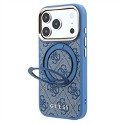 iPhone 18 Pro Guess 4G Ring Stand MagSafe Cover - Blå