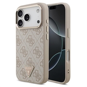 iPhone 18 Pro Max Guess 4G Strass Triangle Logo Gold Frame MagSafe Cover