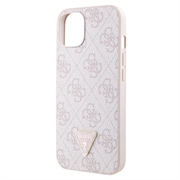 iPhone 15 Guess 4G Strass Triangle Metal Logo Cover med Crossbody Rem - Pink