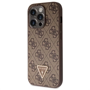 iPhone 15 Pro Max Guess 4G Strass Triangle Metal Logo Cover med Crossbody Rem - Brun