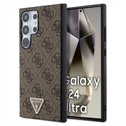 Samsung Galaxy S24 Ultra Guess 4G Triangle Logo Cover - Brun