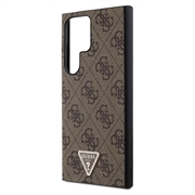 Samsung Galaxy S24 Ultra Guess 4G Triangle Logo Cover - Brun