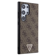 Samsung Galaxy S24 Ultra Guess 4G Triangle Logo Cover - Brun