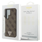 Samsung Galaxy S24 Ultra Guess 4G Triangle Logo Cover - Brun