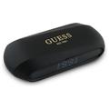 Guess Elongated Metallic Printed Logo Trådløse hovedtelefoner med opladningsetui - sort