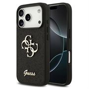 iPhone 18 Pro Max Guess Fixed Glitter 4G Metal Logo Cover - Sort