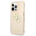 Guess Glitter 4G Big Logo iPhone 13 Pro Hybrid Cover - Guld