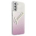 Guess Glitter Gradient Script Samsung Galaxy S21+ 5G Cover - Pink