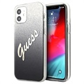 Guess Glitter Gradient Script iPhone 12 Mini Cover - Sort
