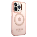 Guess Gold Outline MagSafe iPhone 14 Pro Max Hybrid Cover