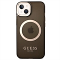 Guess Gold Outline MagSafe iPhone 14 Hybrid Cover