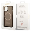 Guess Gold Outline MagSafe iPhone 14 Hybrid Cover