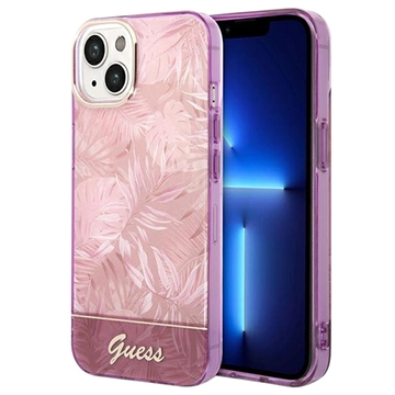 Guess Jungle Collection iPhone 14 Hybrid Cover - Pink