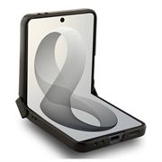 Samsung Galaxy Z Flip8 Guess Magnetic Ring Stand Grained Classic Logo Cover - MagSafe-kompatibel - beige