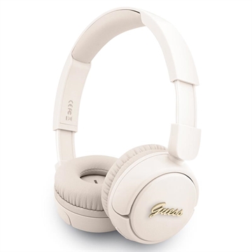 Guess Metal Logo Script Bluetooth 5.3 On-Ear hovedtelefoner - Beige