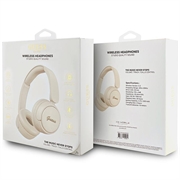 Guess Metal Logo Script Bluetooth 5.3 On-Ear hovedtelefoner - Beige
