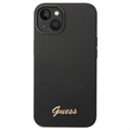 Guess Metal Logo iPhone 14 Silikone Cover (Open Box - Fantastisk stand) - Sort