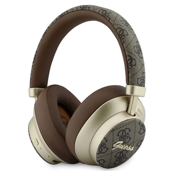 Guess PU 4G Gold Script Metal Logo ENC trådløse øretelefoner - brun