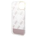 Guess Peony Glitter Script Logo iPhone 14 Plus Hybrid Cover - Pink