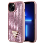 iPhone 15 Guess Rhinestones Triangle Metal Logo Cover
