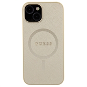 iPhone 15 Guess Saffiano Hybrid Cover - MagSafe Kompatibel - Beige