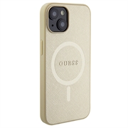iPhone 15 Guess Saffiano Hybrid Cover - MagSafe Kompatibel - Beige