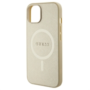 iPhone 15 Guess Saffiano Hybrid Cover - MagSafe Kompatibel - Beige